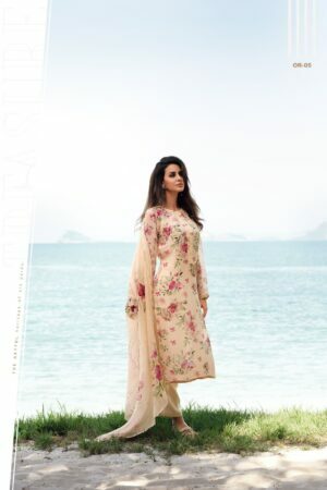 My Fashion Road Varsha Orchid Designer Organza Digital Print Salwar Kameez | Offwhite