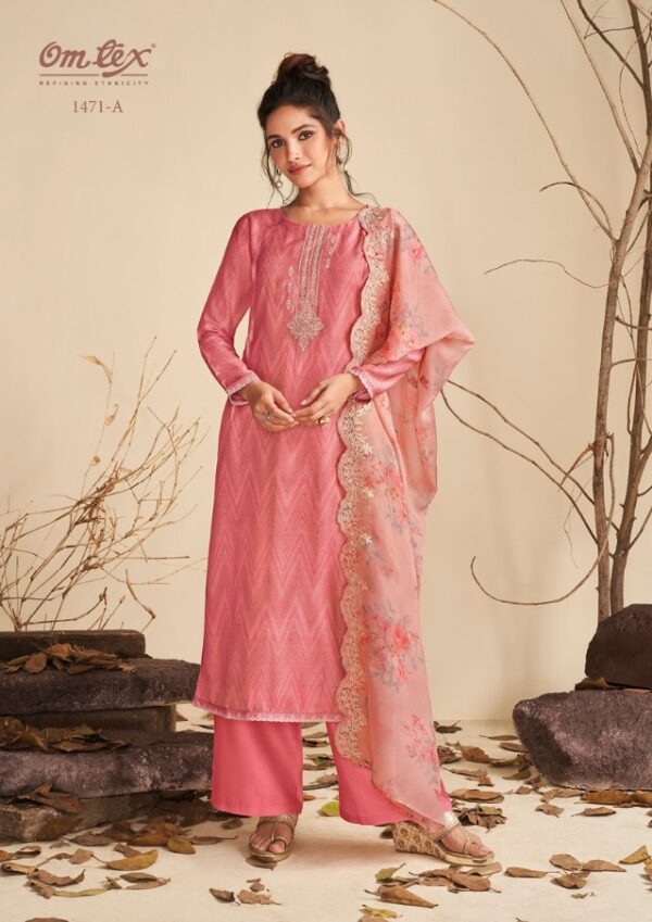 My Fashion Road Omtex Vasudha Muslin Plazzo Dress Material | Pink