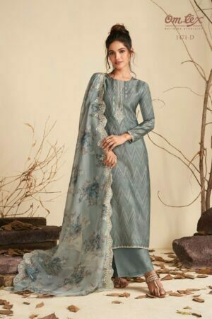 My Fashion Road Omtex Vasudha Muslin Plazzo Dress Material | Grey