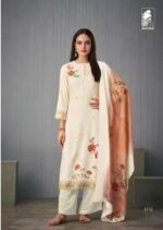My Fashion Road Sahiba Sunira Pashmina Designer Dress Material | White