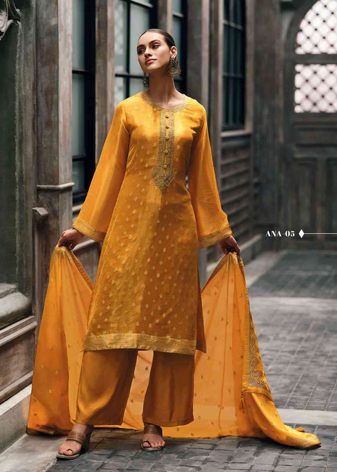 Buy Anarkali Style Yellow Party Wear Anarkali Suits Online for Women in USA