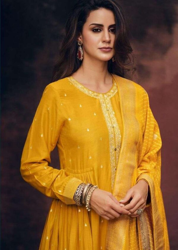 My Fashion Road Varsha Shubh Designer Silk Salwar Suit New Collection | Yellow