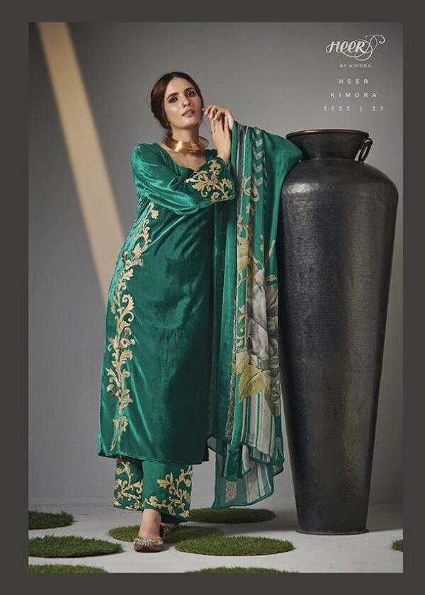 My Fashion Road Kimora Heer Zulf Designer Dress Material Velvet collection | Ferozi