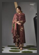 My Fashion Road Kimora Heer Zulf Designer Dress Material Velvet collection | Brown