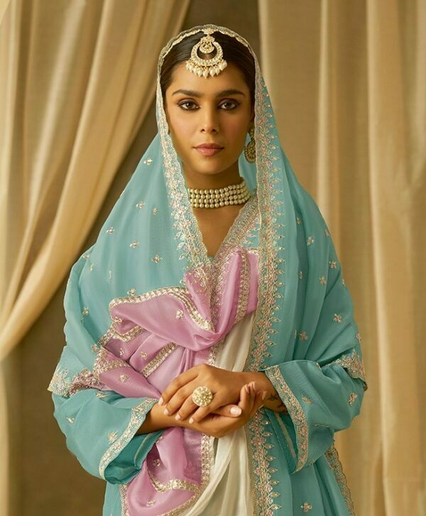 My Fashion Road Chandani Soft Silk Kimora Heer Designer Salwar Suits | Turquoise