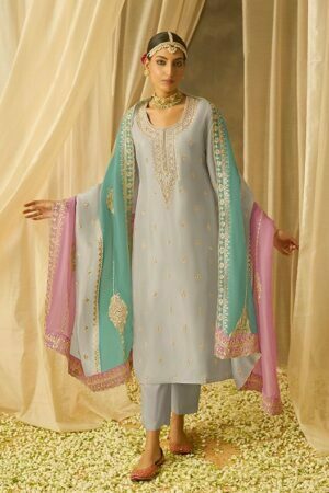 My Fashion Road Chandani Soft Silk Kimora Heer Designer Salwar Suits | Grey