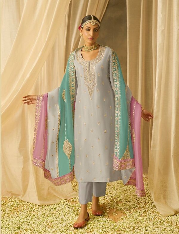My Fashion Road Chandani Soft Silk Kimora Heer Designer Salwar Suits | Grey