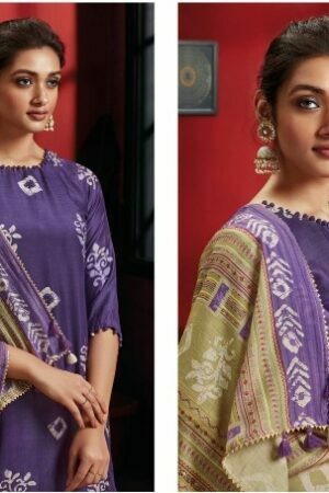 My Fashion Road Jay Vijay Gaia Moga Silk Pant Style Dress Material | Purple