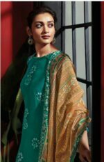 My Fashion Road Jay Vijay Gaia Moga Silk Pant Style Dress Material | Green