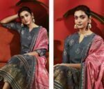 My Fashion Road Jay Vijay Gaia Moga Silk Pant Style Dress Material | Grey