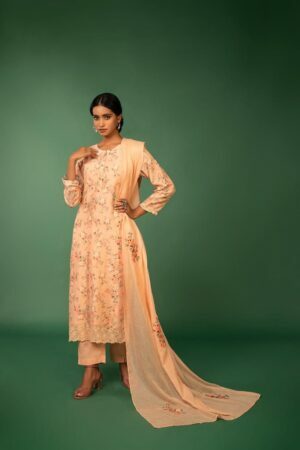 My Fashion Road Naariti Idaan Pant Style Dress Material Linen  | Orange