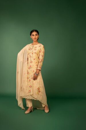 My Fashion Road Naariti Idaan Pant Style Dress Material Linen  | Peach