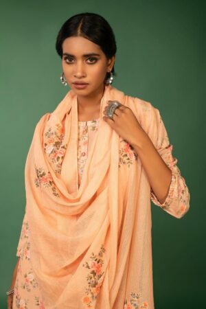 My Fashion Road Naariti Idaan Pant Style Dress Material Linen  | Orange