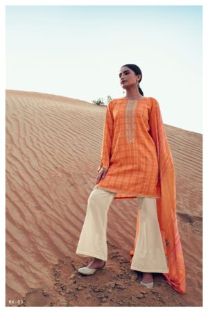 My Fashion Road Mihika Varsha Fashions Cotton Plazzo Style Suits | Orange