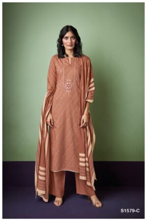 My Fashion Road Ganga Omya Unstitched Cotton Salwar Kameez | Red
