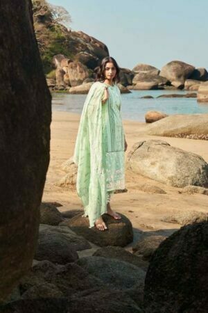 My Fashion Road Jay Vijay Cotton Paradiso Pant Style Dress Material | Green