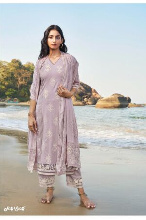 My Fashion Road Jay Vijay Cotton Paradiso Pant Style Dress Material | Purple