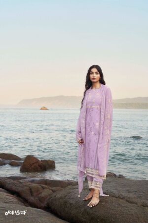My Fashion Road Jay Vijay Cotton Paradiso Pant Style Dress Material | Lilac