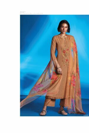 My Fashion Road Ganga Fashion Reet Designer Linen Jacquard Salwar Suit | Gold