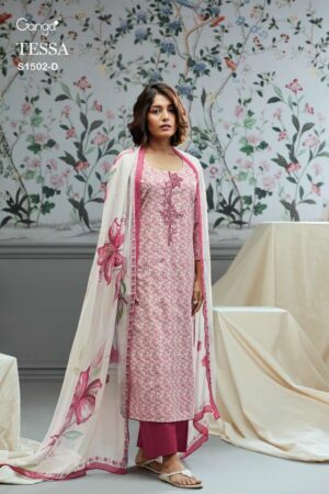 My Fashion Road Ganga Tessa Fancy Cotton Salwar Kameez | Pink