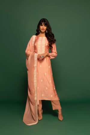 My Fashion Road Naariti Zoya Muslin Pant Style Dress Material | Peach
