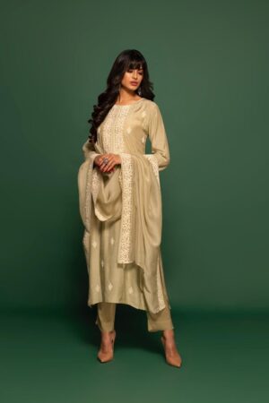 My Fashion Road Naariti Zoya Muslin Pant Style Dress Material | Green