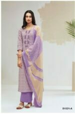My Fashion Road Ganga Anvi Cotton Plazzo Style Suits | Lilac