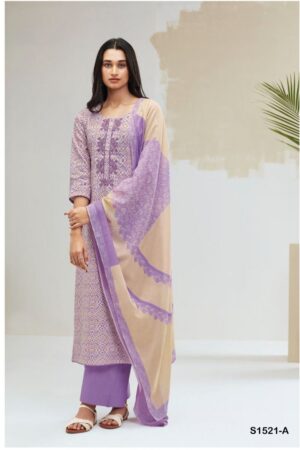 My Fashion Road Ganga Anvi Cotton Plazzo Style Suits | Lilac