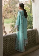 My Fashion Road Afrozeh Lamhay Luxury Lawn Unstitched Formals Collection 2023 | CRYSTAL CYAN