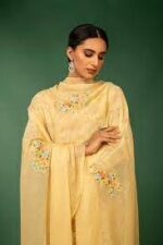 My Fashion Road Naariti Idaan Pant Style Dress Material Linen  | Yellow