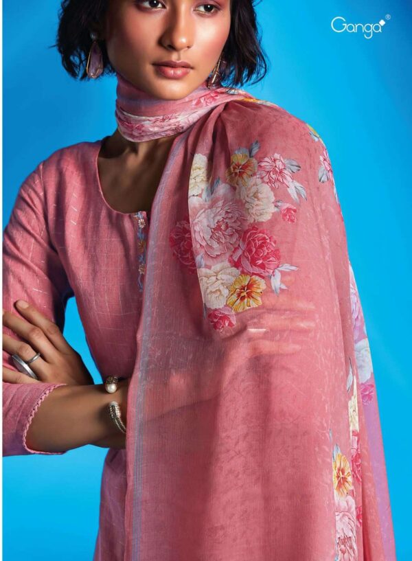 My Fashion Road Ganga Fashion Reet Designer Linen Jacquard Salwar Suit | Pink