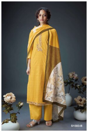 My Fashion Road Ganga Naira Fancy Cotton Salwar Kameez | Yellow