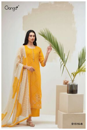 My Fashion Road Ganga Nidra Fancy Cotton Salwar Kameez | Yellow