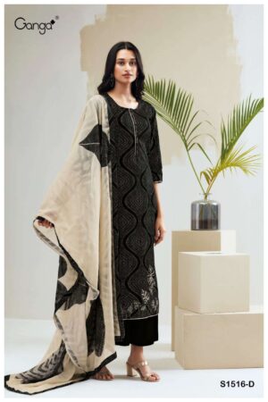 My Fashion Road Ganga Nidra Fancy Cotton Salwar Kameez | Black