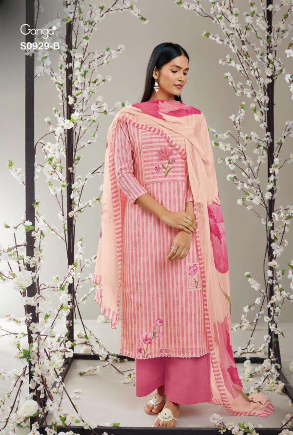 My Fashion Road Ganga Rabta Fancy Exclusive Stylish Cotton Ladies Suit | Pink