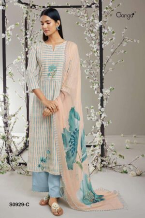 My Fashion Road Ganga Rabta Fancy Exclusive Stylish Cotton Ladies Suit | Blue