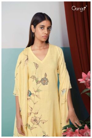 My Fashion Road Ganga Vasana Exclusive Designer Print Salwar Kameez | Yellow