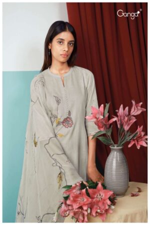 My Fashion Road Ganga Vasana Exclusive Designer Print Salwar Kameez | Grey