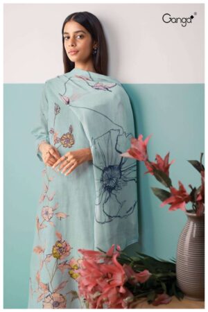 My Fashion Road Ganga Vasana Exclusive Designer Print Salwar Kameez | Blue