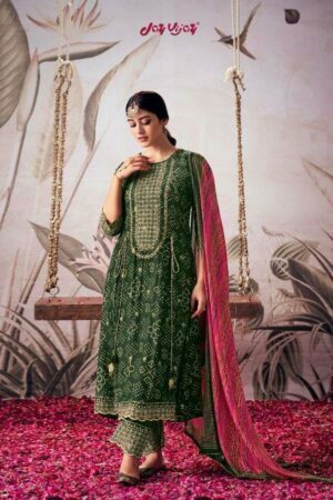 My Fashion Road Jay Vijay Rangde Designer Moga Silk Salwar Suit | Green