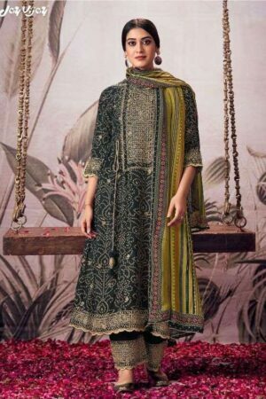 My Fashion Road Jay Vijay Rangde Designer Moga Silk Salwar Suit | Black