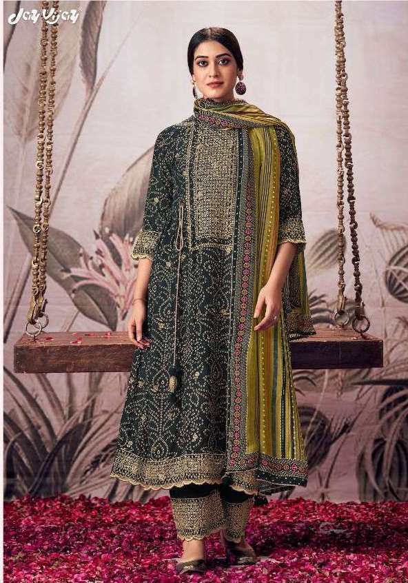 My Fashion Road Jay Vijay Rangde Designer Moga Silk Salwar Suit | Black