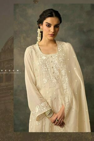 My Fashion Road Kimora Heer Begum Pant Style Dress Material | White
