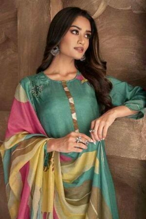 My Fashion Road Sahiba Itra Exclusive Designer Silk Salwar Suit | Green