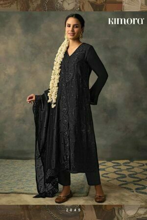 My Fashion Road Kimora Heer Begum Pant Style Dress Material | Black