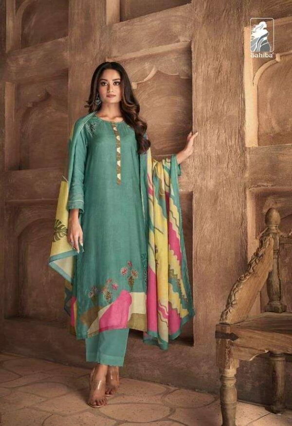 My Fashion Road Sahiba Itra Exclusive Designer Silk Salwar Suit | Green