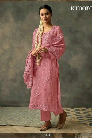 My Fashion Road Kimora Heer Begum Pant Style Dress Material | Pink