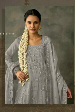 My Fashion Road Kimora Heer Begum Pant Style Dress Material | Grey