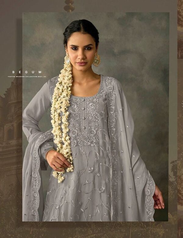 My Fashion Road Kimora Heer Begum Pant Style Dress Material | Grey