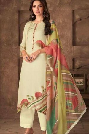 My Fashion Road Sahiba Itra Exclusive Designer Silk Salwar Suit | Beige